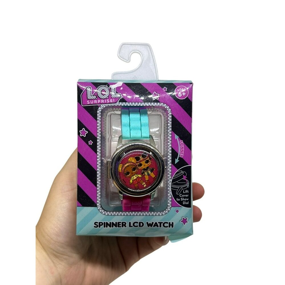 NWF LOL Surprise Kids Spinner LCD Watch Teal Digital Wristwatch (Need Batteries)
